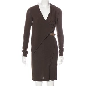 Givenchy Brown Belted Asymetric cocktail dress Sz8